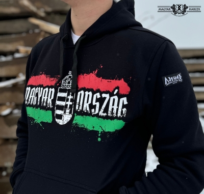 PuB12/1 - Magyarország kapucnis belebújós pulóver